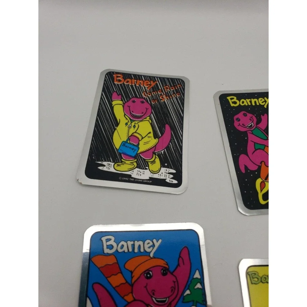 Vintage Stickers Lot of 10 BARNEY FOIL MYLAR Vending Machine Sticker VTG 1992